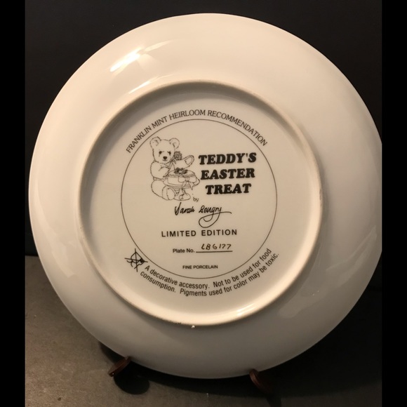 Franklin Mint “Teddy’s Easter Treat” Porcelain Collector Plate - Picture 2 of 5